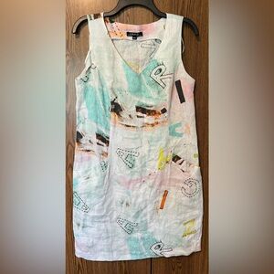 Charlie B Linen sleeveless dress women’s size medium